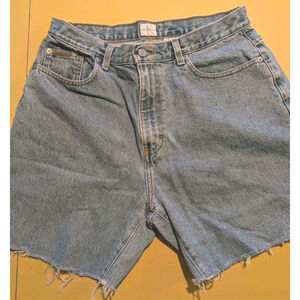 CALVIN KLEIN Vintage 1990's Y2k Cut Off Denim Jean Shorts High Rise Sz 12 32 90s